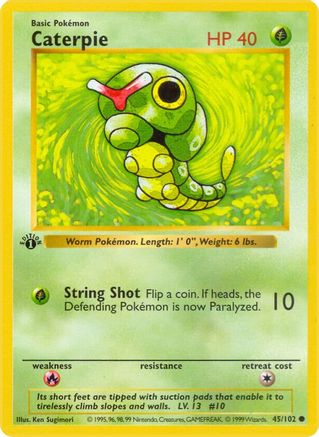 Caterpie 045/102 - Shadowless Base Set