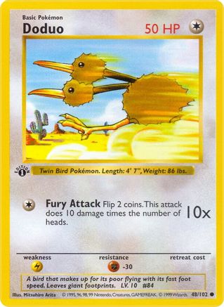 Doduo 048/102 - 1st Edition Base Set