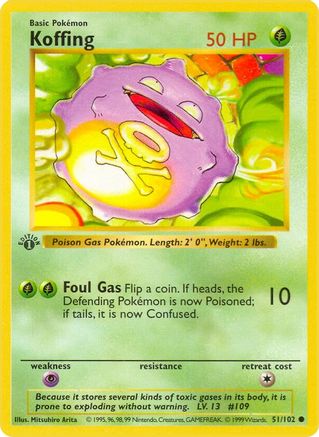 Koffing 051/102 - Shadowless Base Set