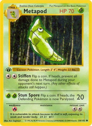 Metapod 054/102 - 1st Edition Base Set