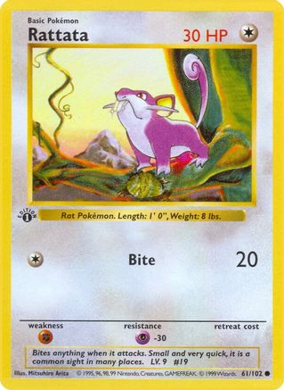 Rattata 061/102 - 1st Edition Base Set