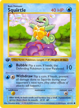 Squirtle 063/102 - 1st Edition Base Set