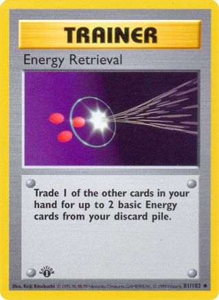 Energy Retrieval 081/102 - 1st Edition Base Set