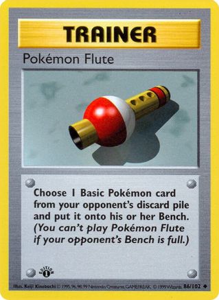 Pokemon Flute 086/102 - 1st Edition Base Set