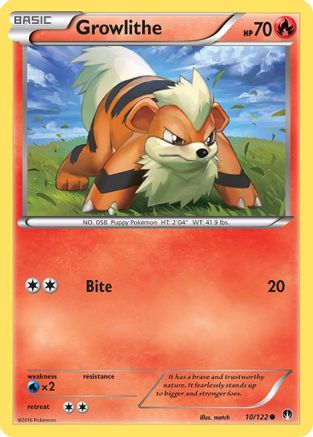 Growlithe 010/122  - Reverse Holofoil XY  BREAKpoint