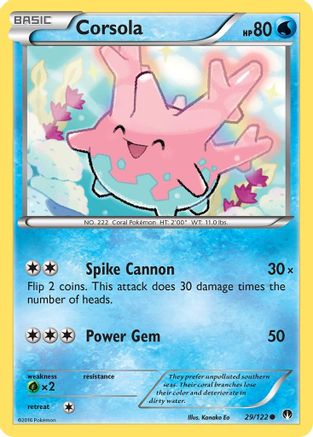 Corsola 029/122  - Reverse Holofoil XY  BREAKpoint
