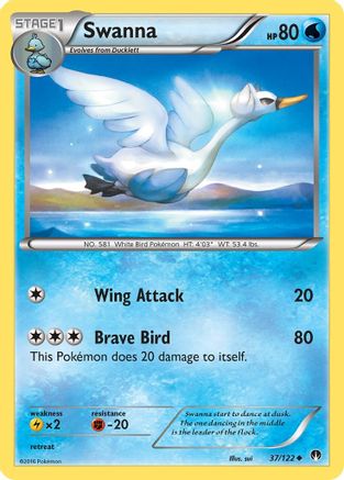 Swanna 037/122  - Reverse Holofoil XY  BREAKpoint
