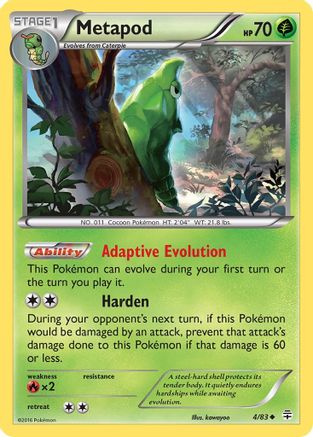 Metapod 004/83  - Reverse Holofoil Generations