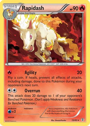 Rapidash 015/83  - Reverse Holofoil Generations