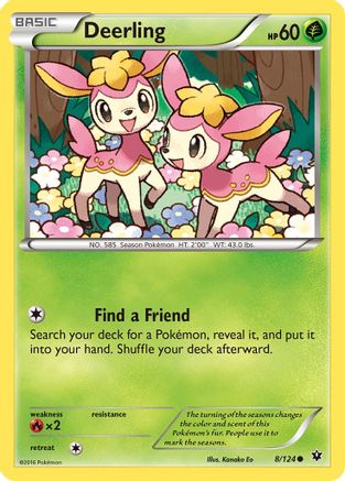 Deerling 008/124  - Reverse Holofoil XY  Fates Collide