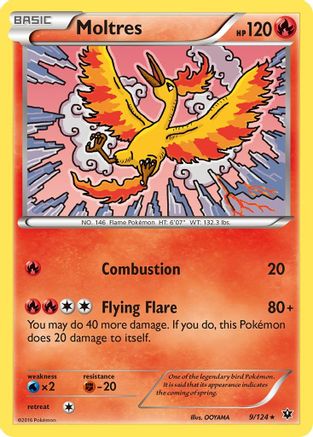 Moltres 009/124  - Reverse Holofoil XY  Fates Collide
