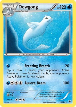 Dewgong 016/124  - Reverse Holofoil XY  Fates Collide