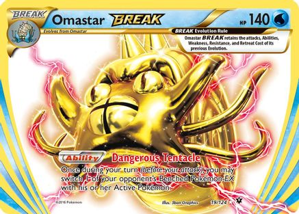 Omastar BREAK 019/124  - Holofoil XY  Fates Collide