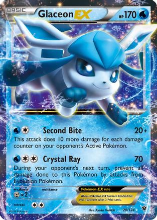 Glaceon EX 020/124  - Holofoil XY  Fates Collide