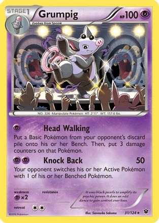 Grumpig 031/124  - Reverse Holofoil XY  Fates Collide