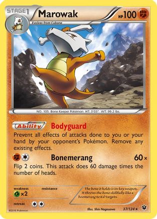 Marowak 037/124  - Reverse Holofoil XY  Fates Collide