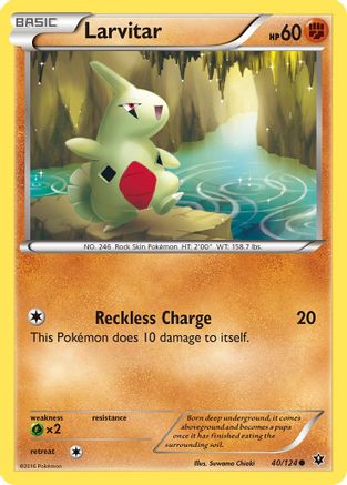 Larvitar 040/124  - Reverse Holofoil XY  Fates Collide