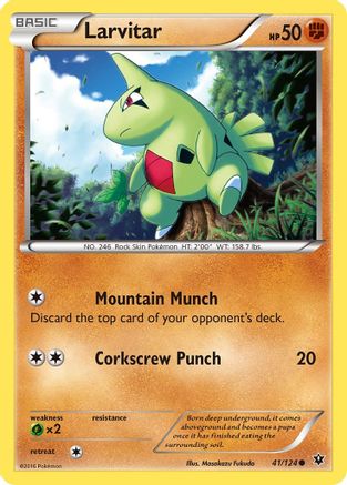 Larvitar 041/124  - Reverse Holofoil XY  Fates Collide