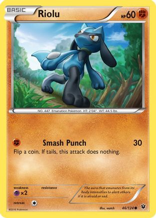 Riolu 046/124  - Reverse Holofoil XY  Fates Collide