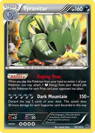 Tyranitar 056/124  - Reverse Holofoil XY  Fates Collide