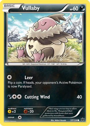 Vullaby 057/124  - Reverse Holofoil XY  Fates Collide