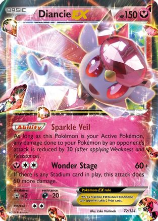 Diancie EX 072/124  - Holofoil XY  Fates Collide