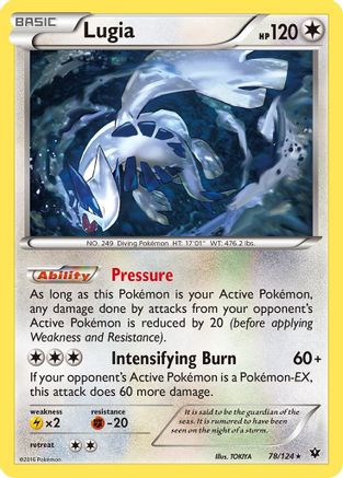 Lugia 078/124  - Reverse Holofoil XY  Fates Collide