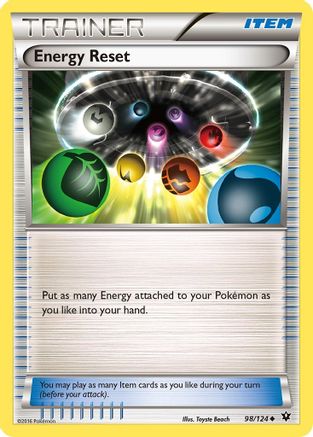 Energy Reset 098/124  - Reverse Holofoil XY  Fates Collide