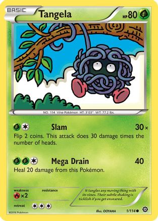 Tangela 001/114  - Reverse Holofoil XY  Steam Siege