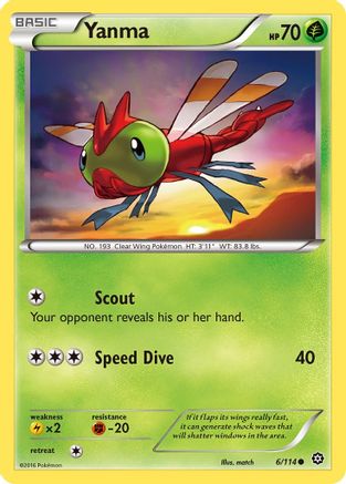 Yanma 006/114  - Reverse Holofoil XY  Steam Siege
