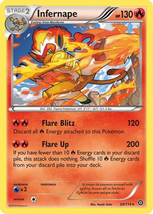 Infernape 020/114  - Reverse Holofoil XY  Steam Siege