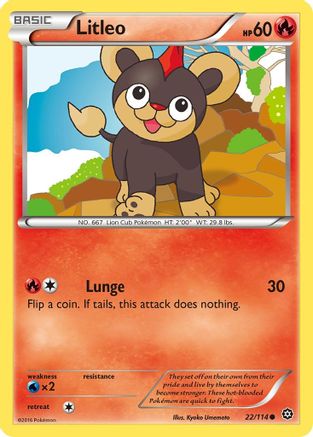Litleo 022/114  - Reverse Holofoil XY  Steam Siege