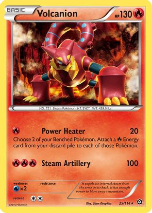 Volcanion 025/114  - Reverse Holofoil XY  Steam Siege