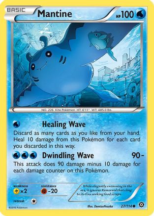 Mantine 027/114  - Reverse Holofoil XY  Steam Siege