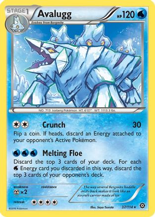 Avalugg 037/114  - Reverse Holofoil XY  Steam Siege