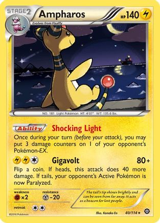 Ampharos 040/114  - Holofoil XY  Steam Siege