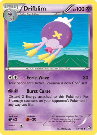Drifblim 047/114  - Reverse Holofoil XY  Steam Siege