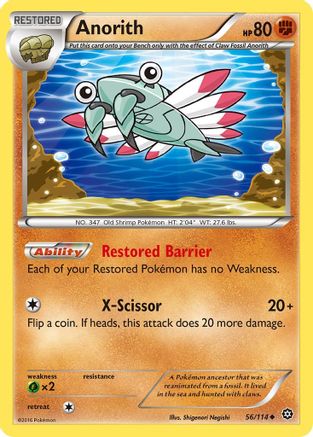Anorith 056/114  - Reverse Holofoil XY  Steam Siege