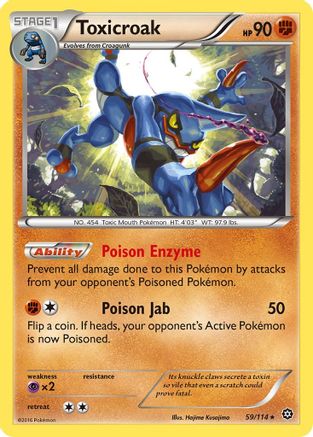 Toxicroak 059/114  - Reverse Holofoil XY  Steam Siege