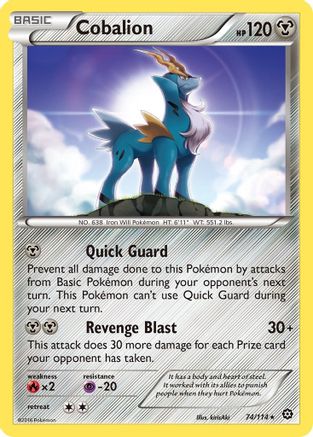 Cobalion 074/114  - Reverse Holofoil XY  Steam Siege