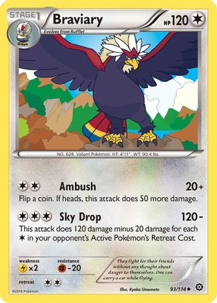 Braviary 093/114  - Reverse Holofoil XY  Steam Siege