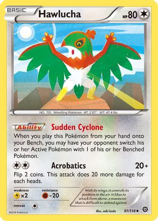 Hawlucha 097/114  - Reverse Holofoil XY  Steam Siege