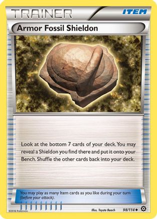 Armor Fossil Shieldon 098/114  - Reverse Holofoil XY  Steam Siege