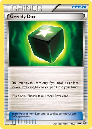 Greedy Dice 102/114  - Reverse Holofoil XY  Steam Siege