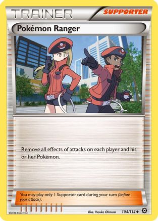 Pokemon Ranger 104/114  - Reverse Holofoil XY  Steam Siege