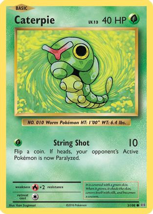 Caterpie 003/108  - Reverse Holofoil XY  Evolutions