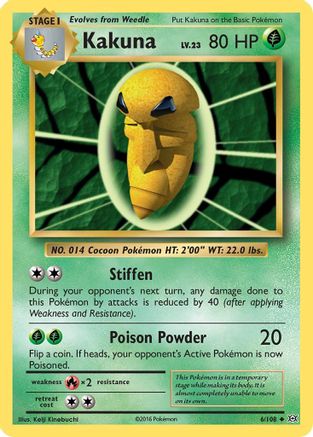 Kakuna 006/108  - Reverse Holofoil XY  Evolutions