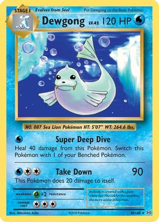 Dewgong 029/108  - Reverse Holofoil XY  Evolutions