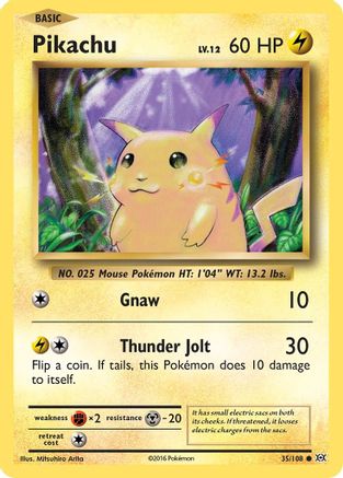 Pikachu 035/108  - Reverse Holofoil XY  Evolutions