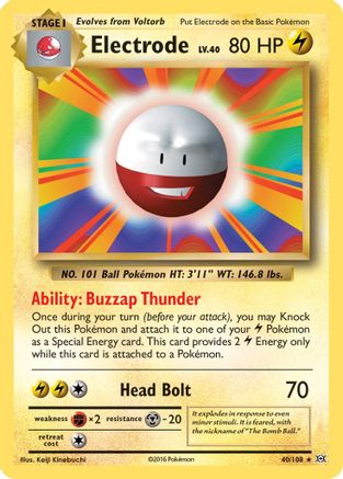 Electrode 040/108  - Reverse Holofoil XY  Evolutions